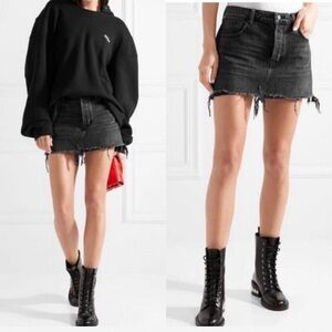 Alexander Wang Charcoal Distressed Mini Skirt